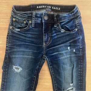 American Eagle Outfitters Women's Dark Blue Skinny Jeans